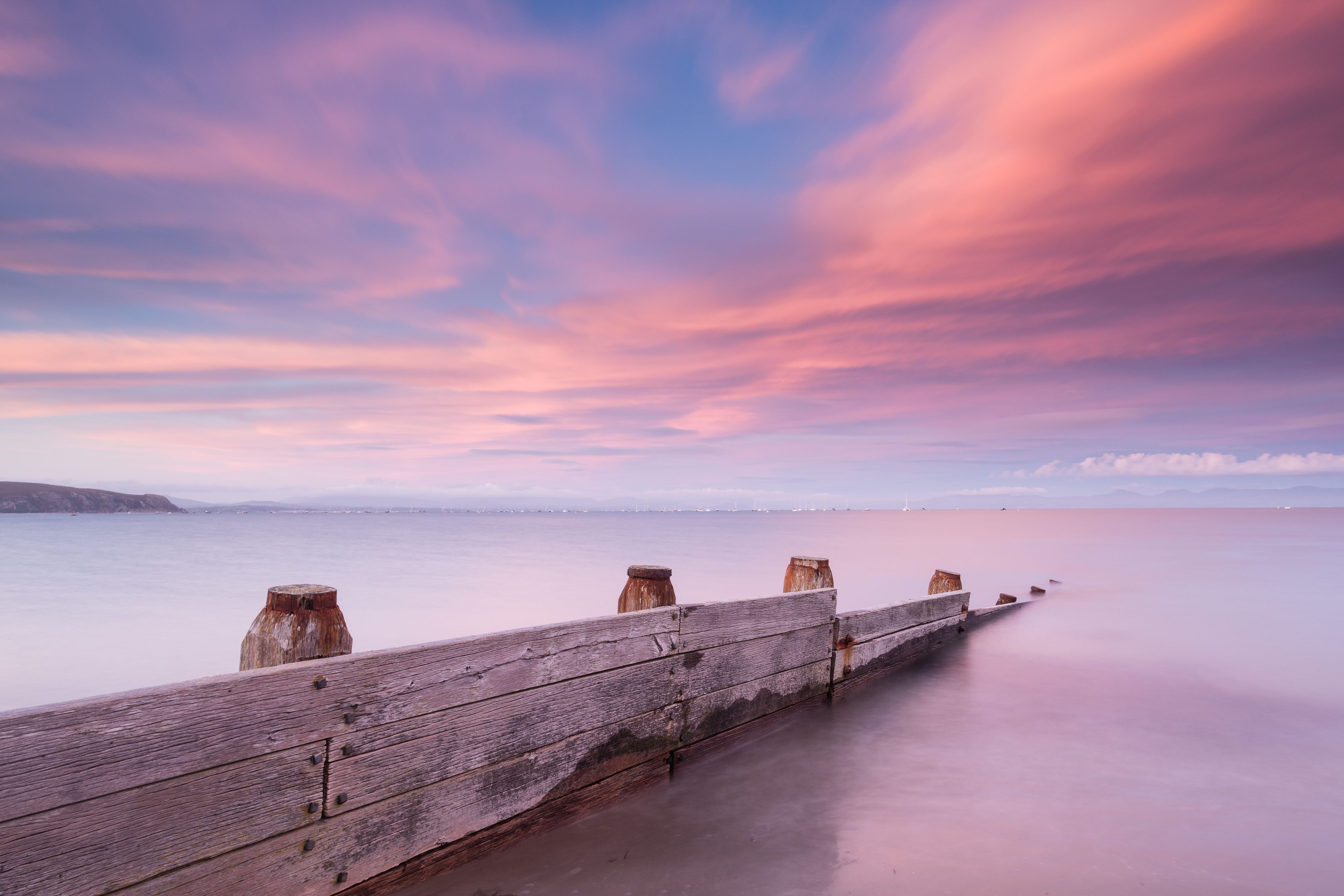 After sunset at Abersoch Beach on The Llyn Peninsula, North Wales