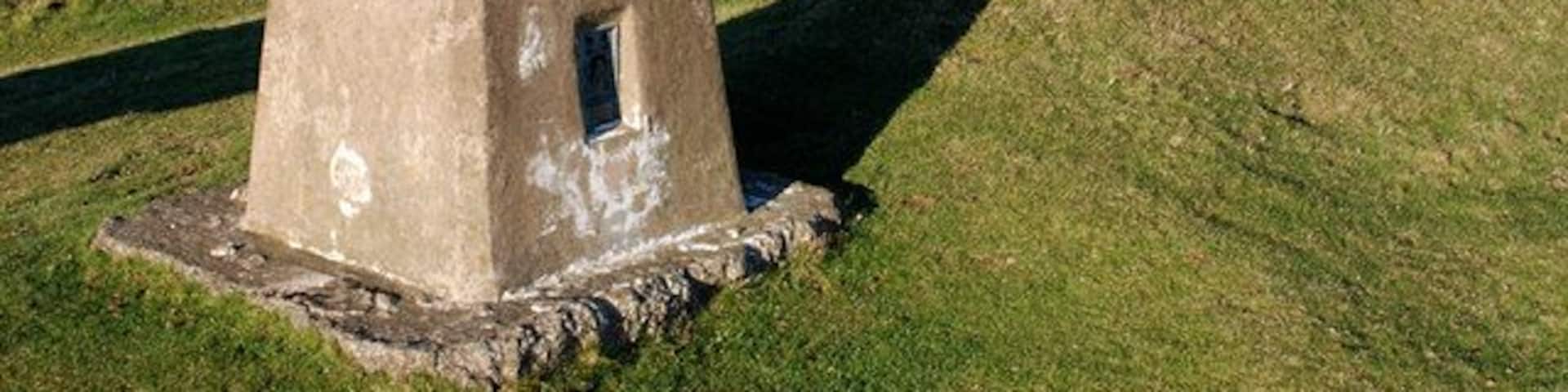 The trig point at Mynydd Cilan
