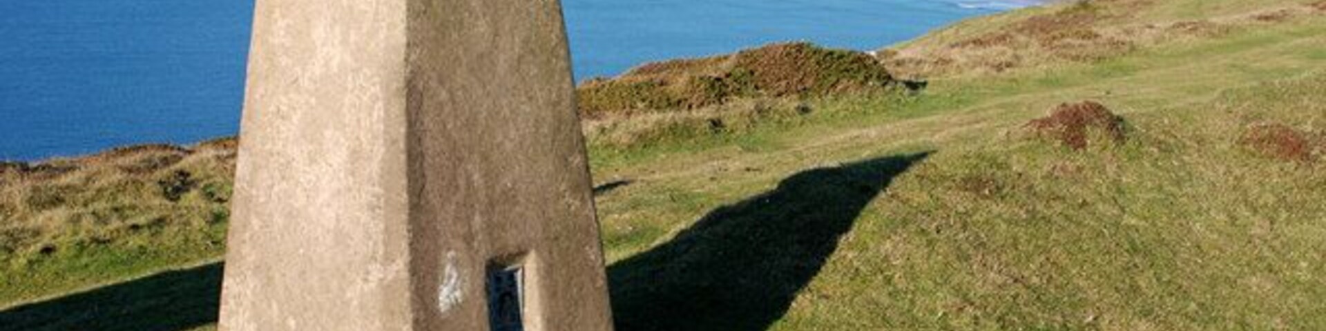 The trig point at Mynydd Cilan