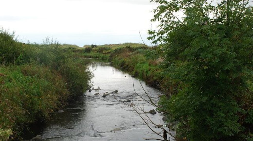 Afon Wen yn Cyrraedd y Môr Afon Wen Reaches the Sea As Afon Wen reaches the shore its path is blocked by sandbanks and it turns sharply eastwards before flowing across the beach.