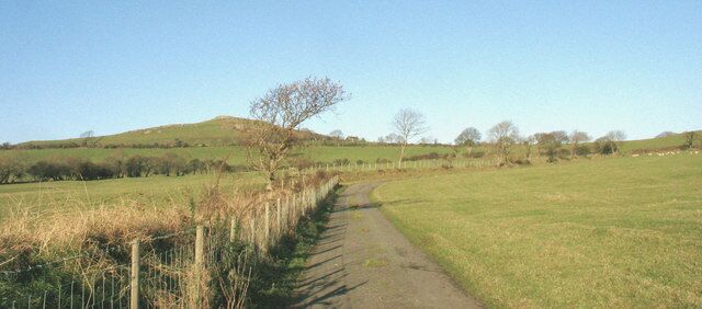 Partly unfenced section of the Gwnhinger road
