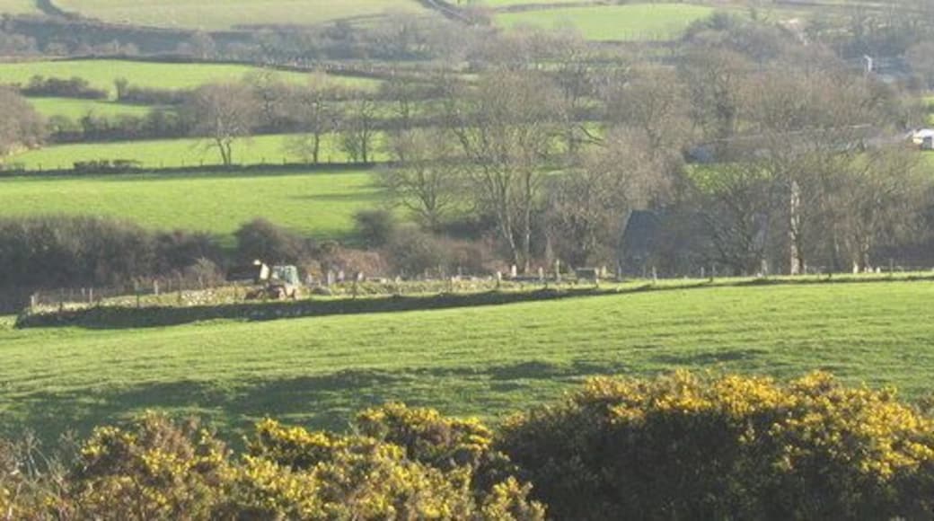 Farmland on either side of the Erch gorge