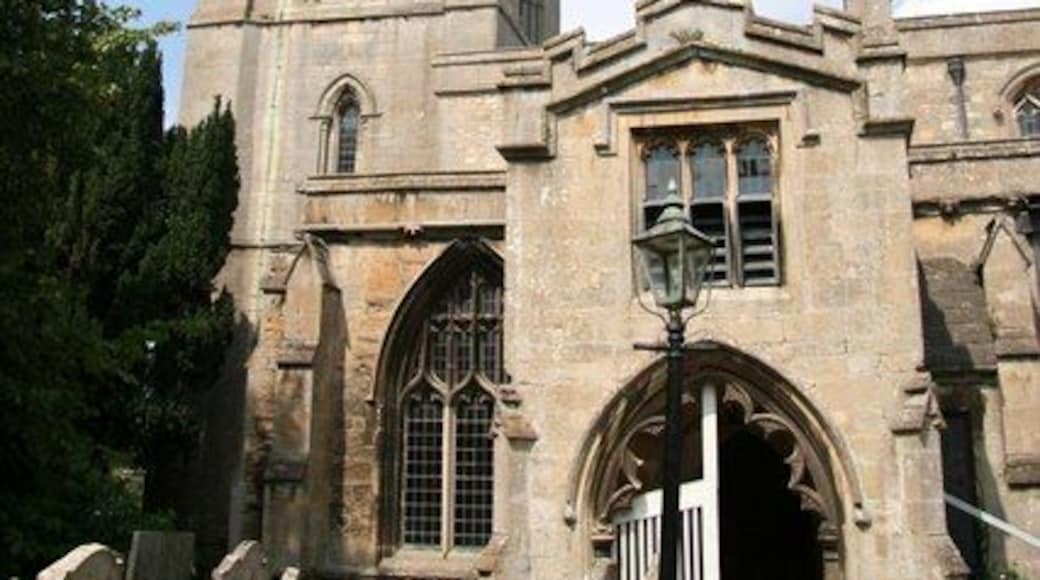 St.John the Evangelist's tower Interesting asymmetrical features on the 13th century Early English tower and broach spire, with a 15th century south porch.
