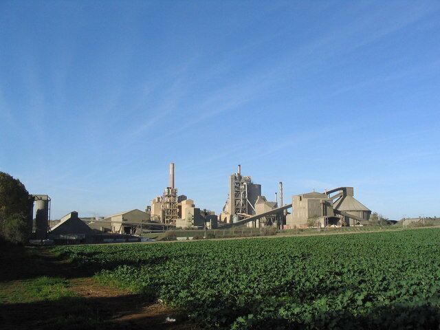 Ketton cement works Visible for miles around. But nevertheless, an important local industry recently celebrating 75 years production at this site.