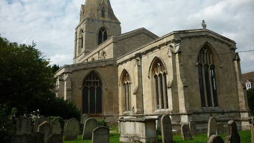 Parish church of St John the Evangelist, Ryhall, Rutland, seen from the southeast