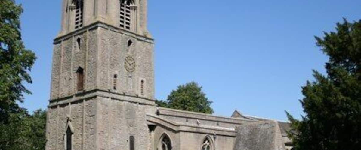Church of England parish church of St John the Baptist, Barnack, Soke of Peterborough, seen from the southwest