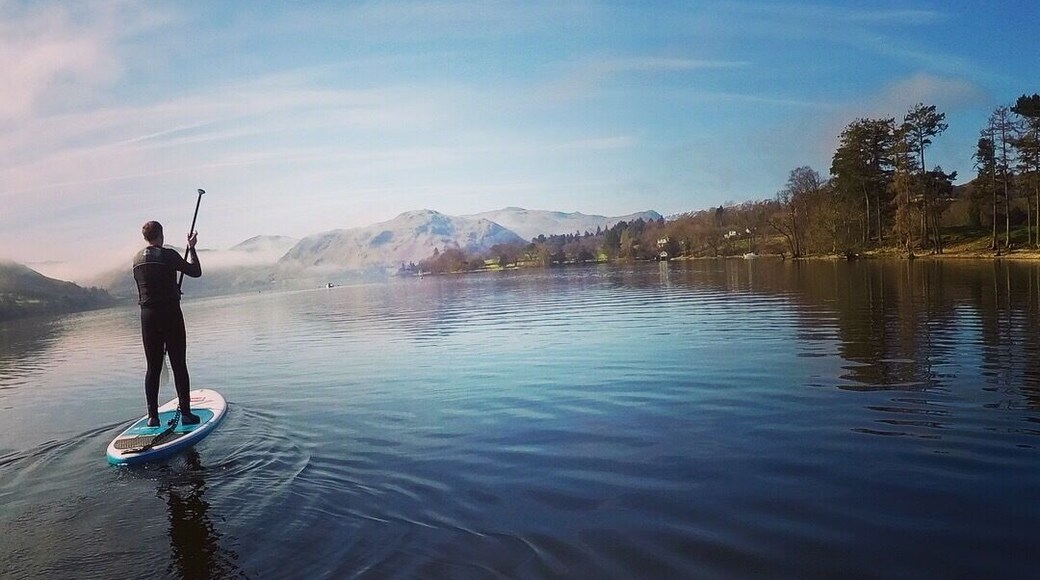 Stand up paddleboarding yesterday morning! Made me anxious at first but once you’re moving it’s an amazing way to see the views! #Ullswater #LakeDistrict #SUP #UnitedKingdom #Countryside