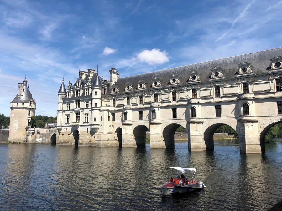 Impressive chateau on the river Cher, near to the village of Chenonceaux