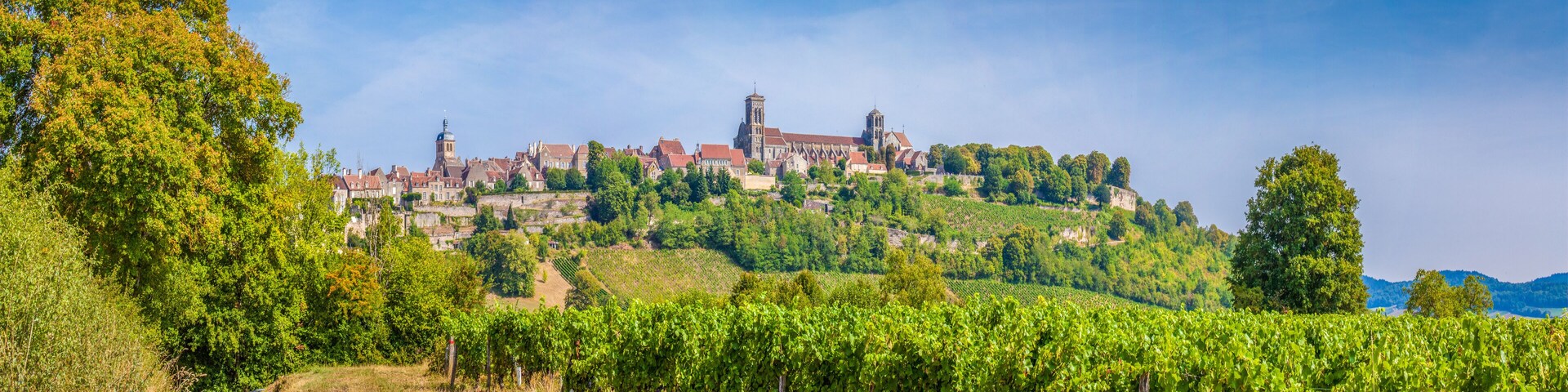 Historic town of Vezelay with famous Abbey, Burgundy, France