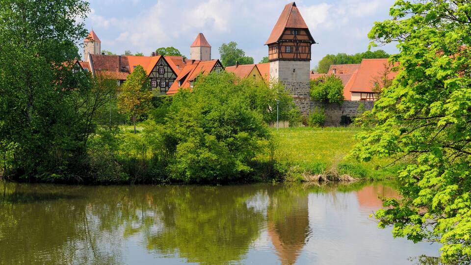 famous and old town Dinkelsbuehl in Germany