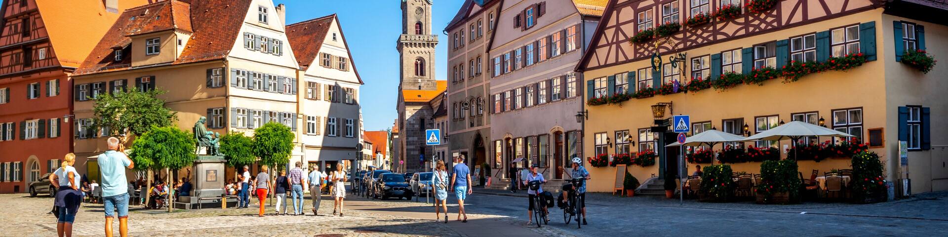 Altstadt und Sankt Pauls Kirche, Dinkelsbühl, Bayern, Deutschland