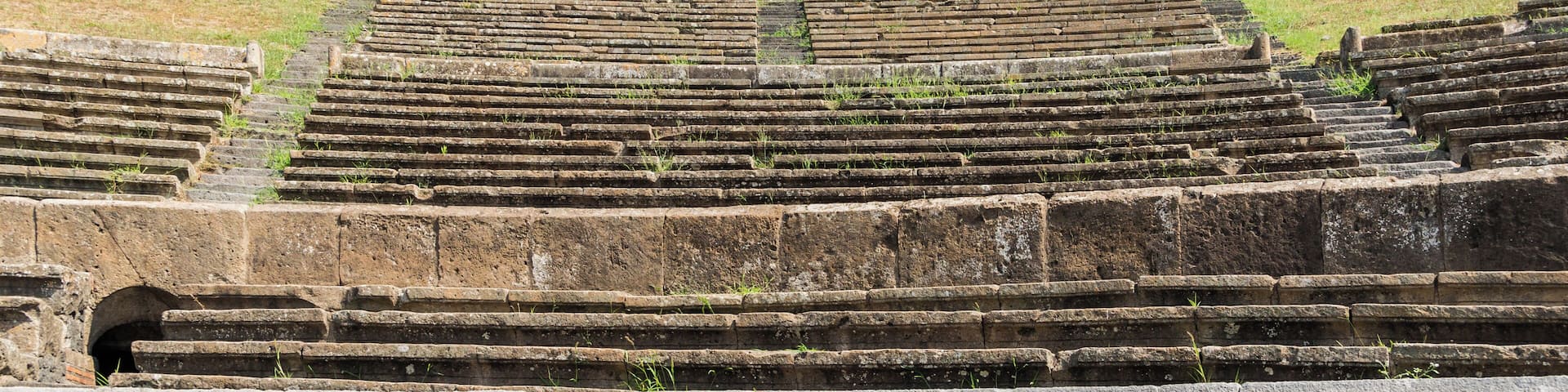Inside of the amphitheater of Pompeii, Italy.