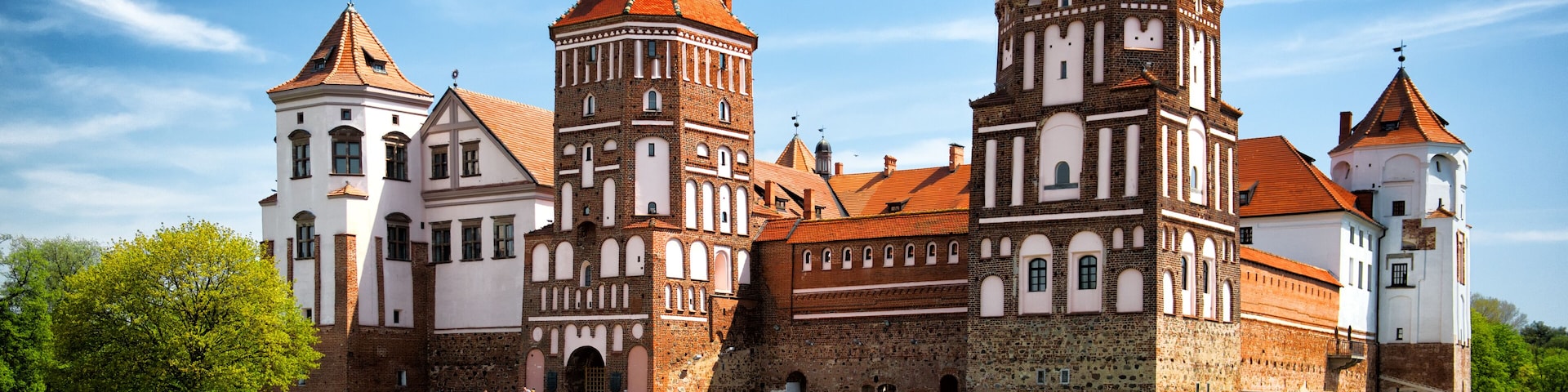 Medieval castle in village Mir in Belarus