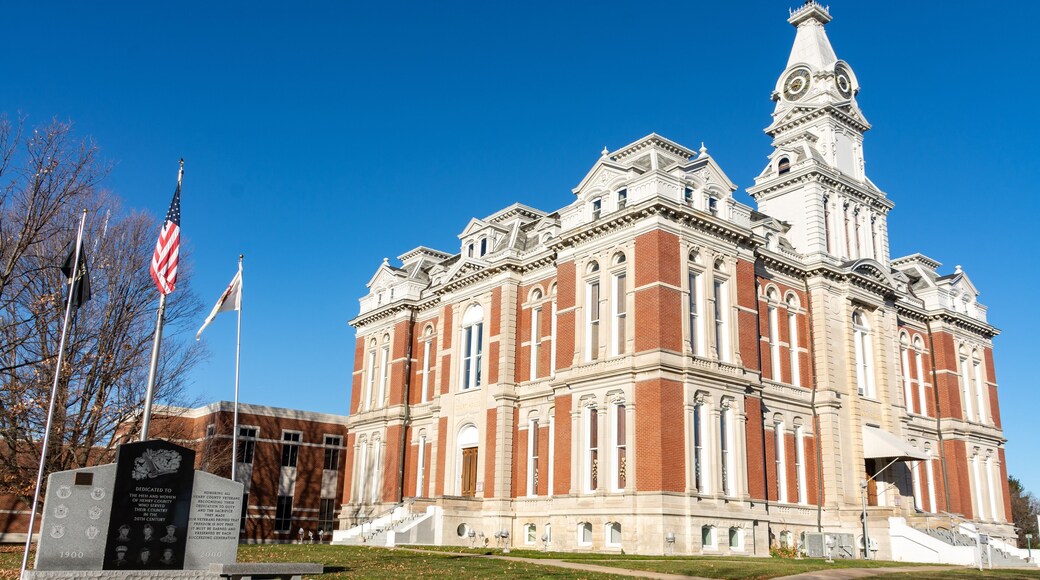 Henry county courthouse in the early morning light. Cambridge, Illinois.