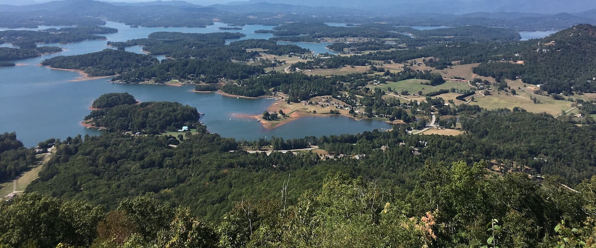 View from atop Bell Mountain in Hiawassee, GA