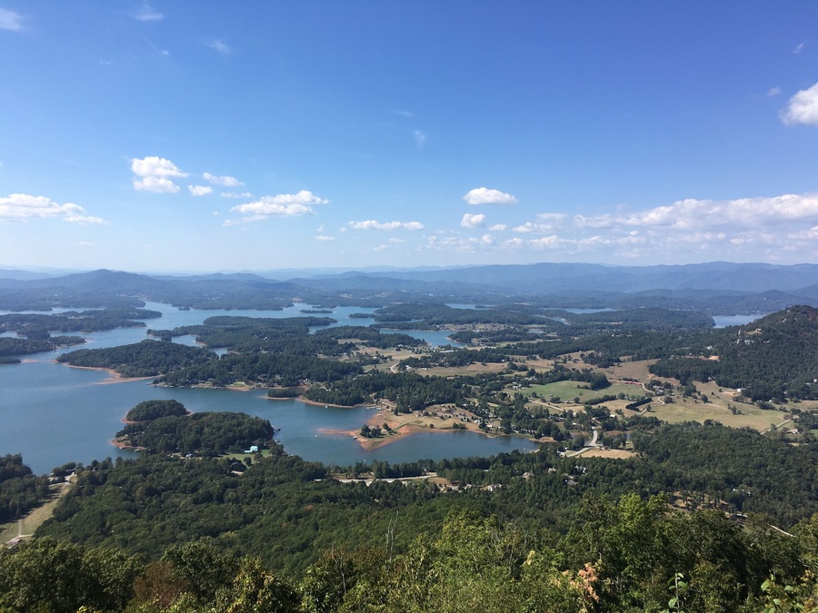 View from atop Bell Mountain in Hiawassee, GA