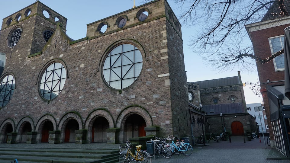 Enschede, Netherlands - January 28, 2024 - the Neo roman church of James in Enschede on a winter morning