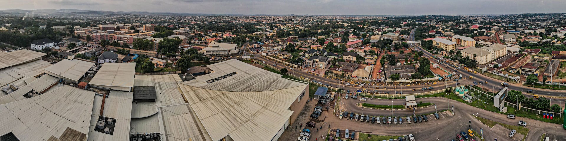 An aerial view of the city of Enugu