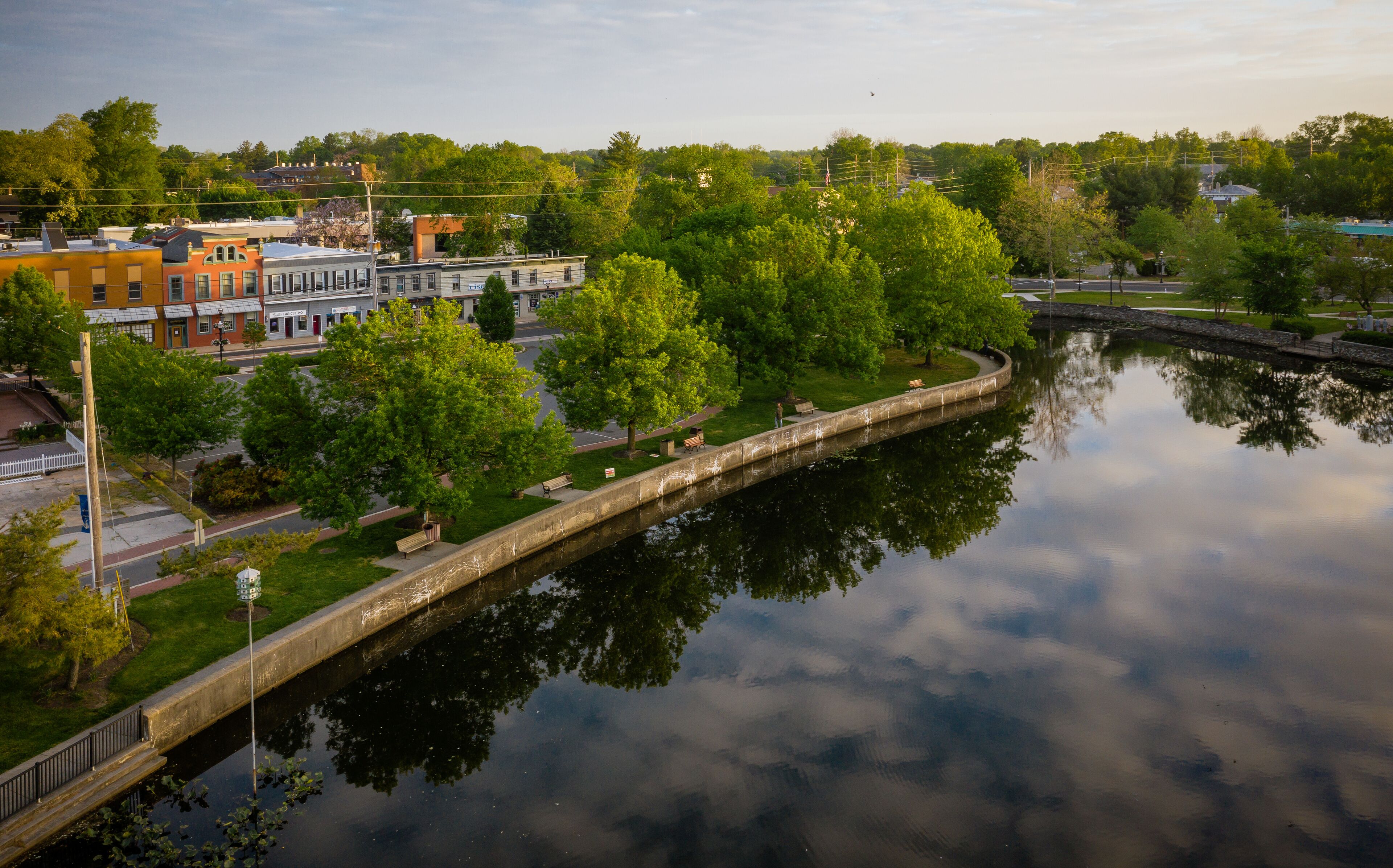 Aerial Drone Sunrise of Hightstown New Jersey 