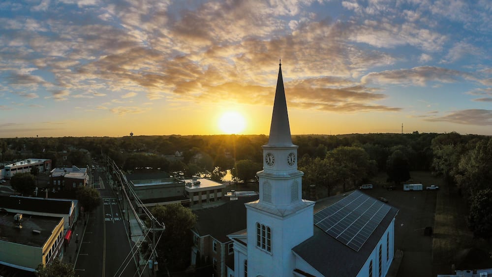 Aerial Drone Sunrise of Hightstown New Jersey