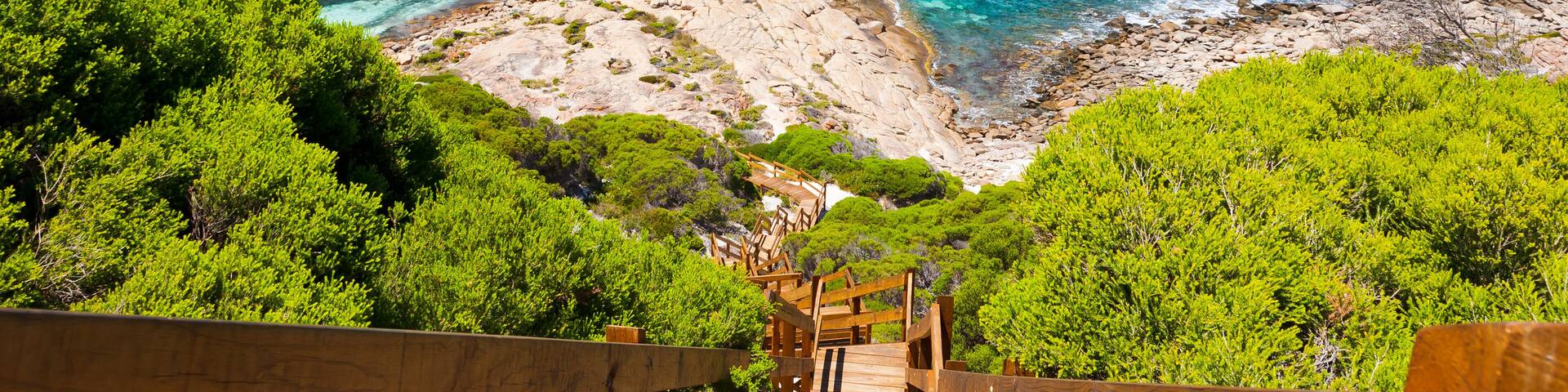Wooden path at Observatory Point Great Ocean Drive Western Australia, Shutterstock ID 90110317, Purchase Order: -