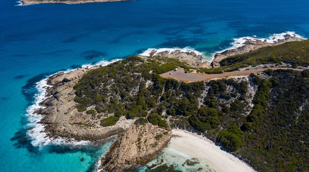 Aerial view of Observatory Point, a rock promontory near Esperance in Western Australia