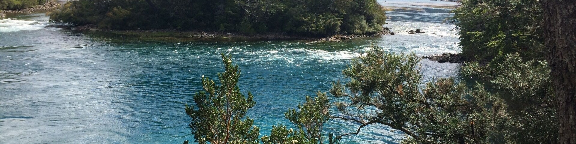 Brazo del lago futalaufquen en el parque nacional los alerces. Verano en su esplendor