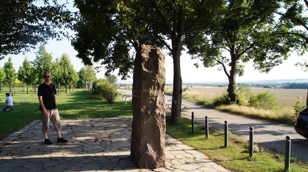 Martin Luther memorial stone in Stotternheim, Erfurt, Thuringia, Germany