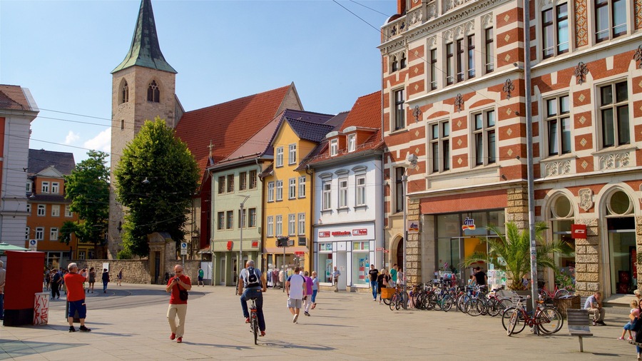 Erfurt mit einem Straßenszenen, Platz oder Plaza und Geschichtliches