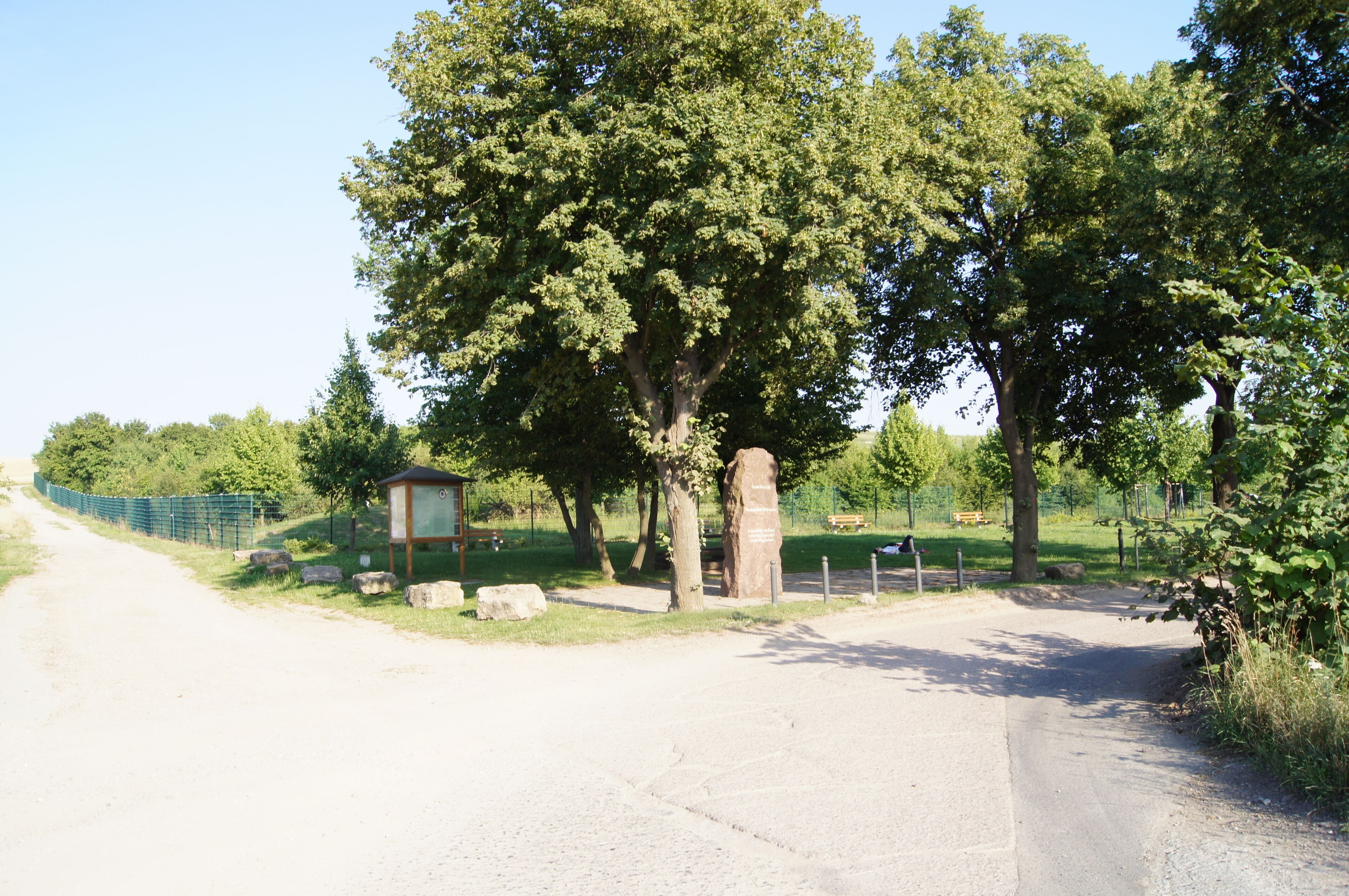 Martin Luther memorial stone in Stotternheim, Erfurt, Thuringia, Germany