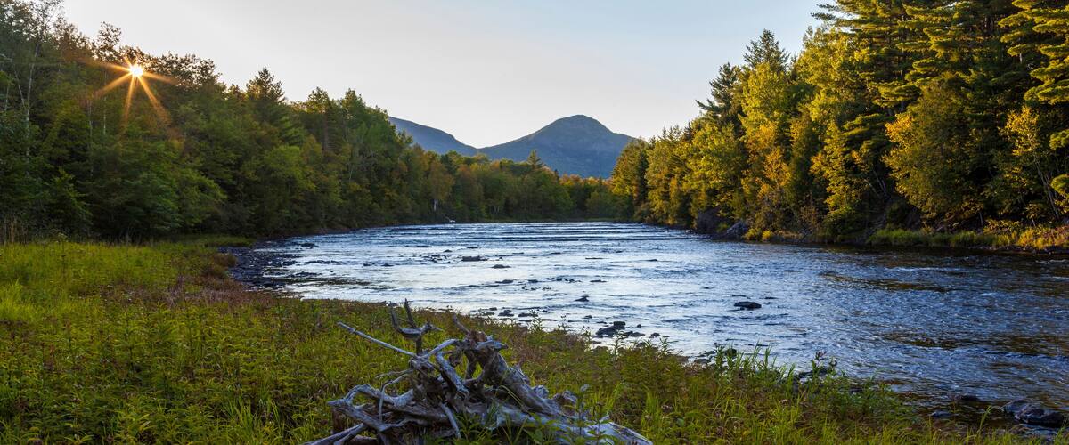 East Branch of the Penobscot River at Stair Falls in Maine's Northern Forest. Adjacent to the International Appalachian Trail.