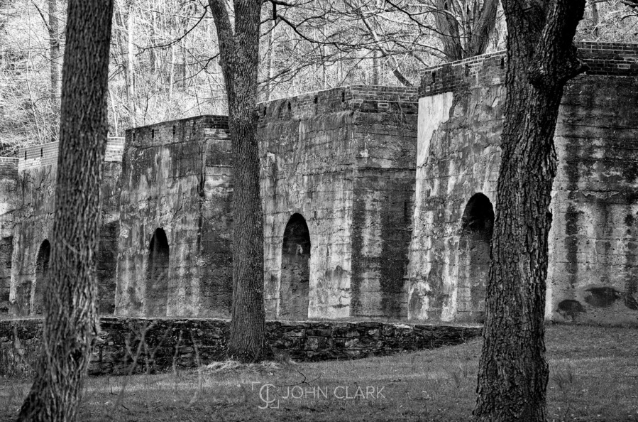 The remains of the limestone kilns in Central Pennsylvania used around the turn of the century by the Blair Limestone Company. The quarries where the limestone was mined can be visited with just a short hike into the nearby hills.