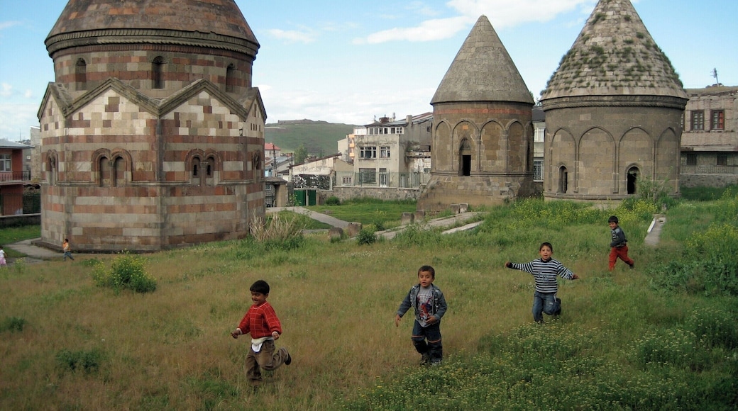 We were far away from the usual tourist paths of Turkey, heading towards the North-Eastern border. A horde of curious kids came running to see what we were doing. You will see real daily life around the Three Tombs area. #Turkey #Architecture