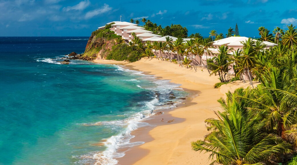 Serene golden sands and azure sea at Valley Church Beach, Antigua