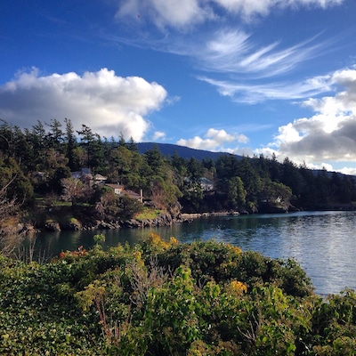 Just chilling by the shore looking at this view. #roadtrip #blue