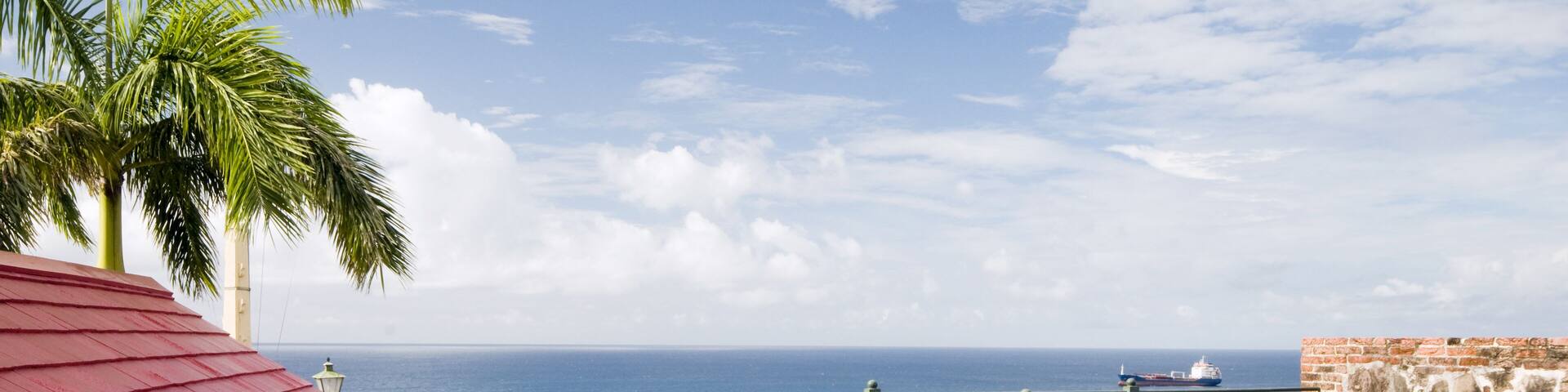 cannons over harbor Fort Oranje Oranjestad Sint St Eustatius island in the Caribbean Netherlands; Shutterstock ID 90623752; Purchase Order: SP-2617; Order Number: CSC Image Research