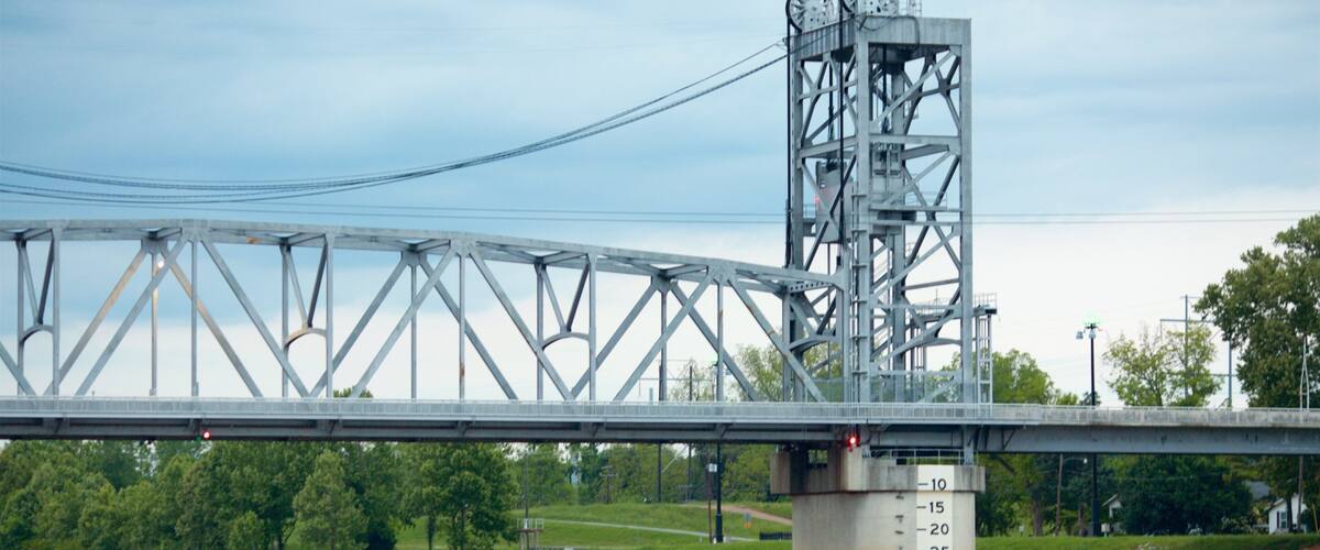 Alexandria showing a river or creek and a bridge