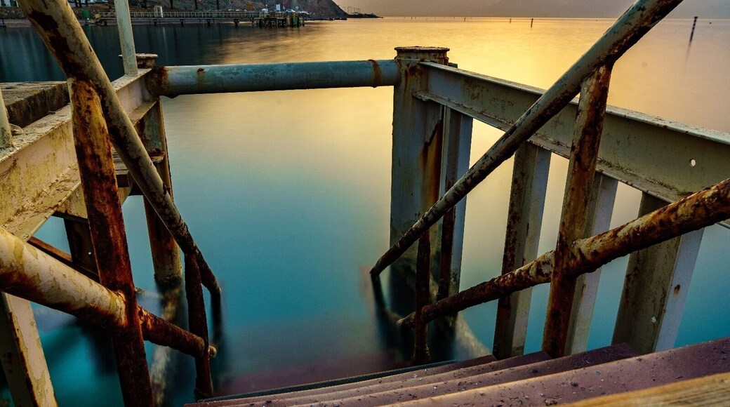 Israel Eilat princess beach on the peer early morning