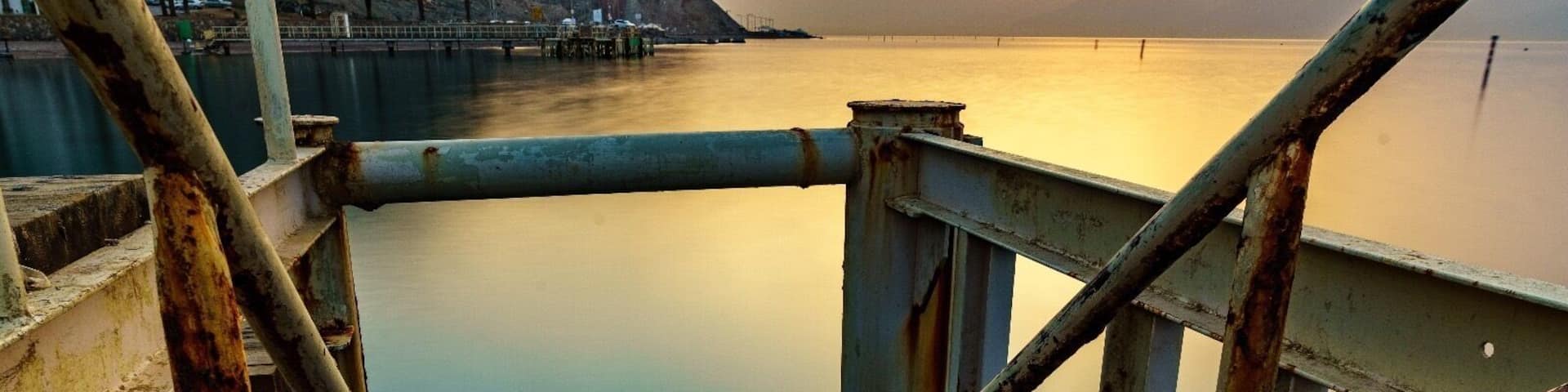 Israel Eilat princess beach on the peer early morning