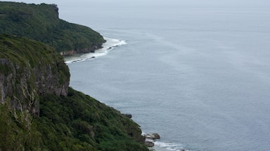 The coast of the Eua island in Tonga during sunset