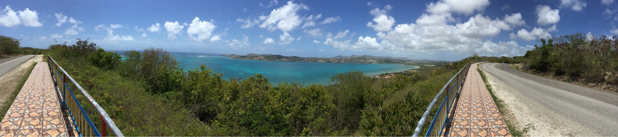 Just a panoramic of some cool brick on the side of the road. 