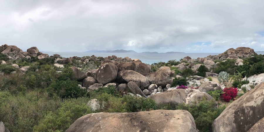 The view from the top of the baths is pretty great. That’s Tortola out in the distance.