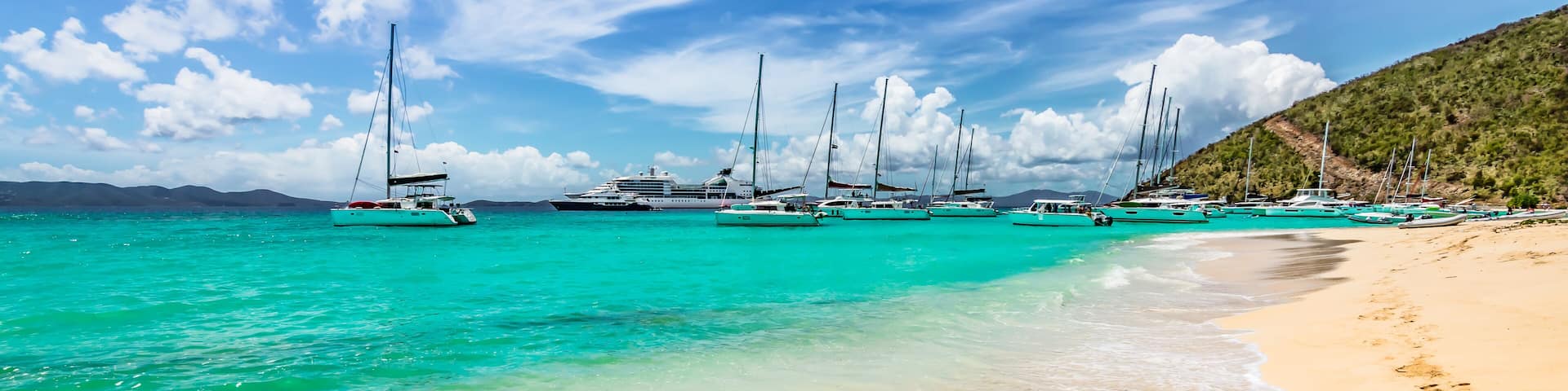 Tropical beach and sea. White bay beach, Jost van Dyke, British Virgin Islands.