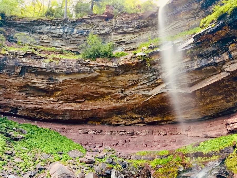 The scenic, stunning Kaaterskill Falls near North South Lake in NY tucked away within the Catskill Mountains. Stunning waterfall view, rocks to climb, water to swim in and and endless trails to hike.