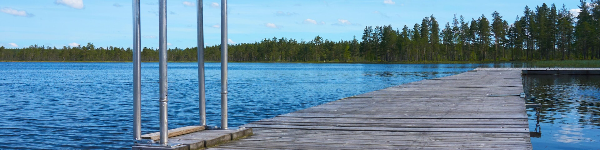 A swimming platform in northern Sweden
