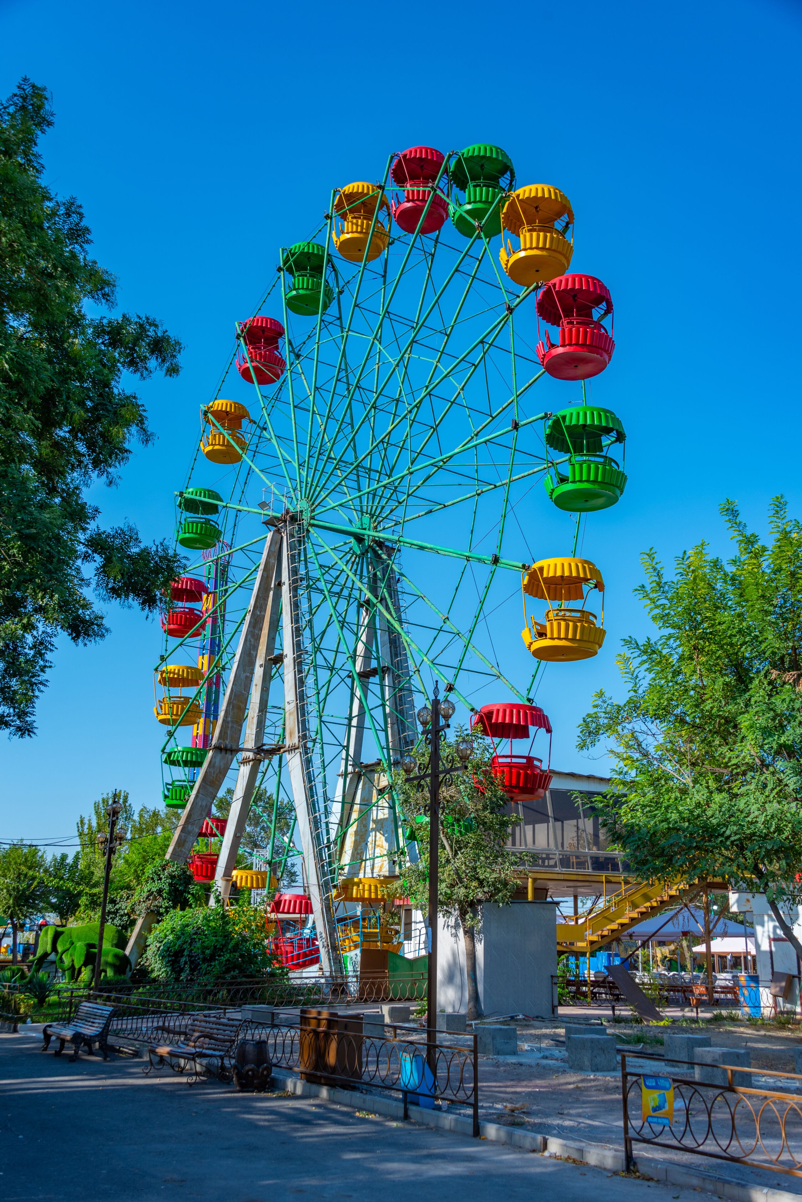 Ferris wheel at amusement park at Victory Park in Yerevan, Armenia