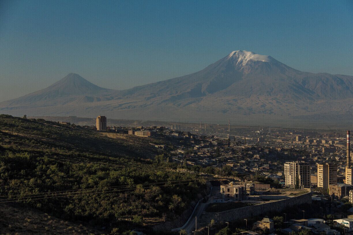 Mt Ararat in the distance viewing from Yerevan