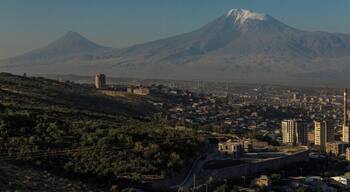 Mt Ararat in the distance viewing from Yerevan