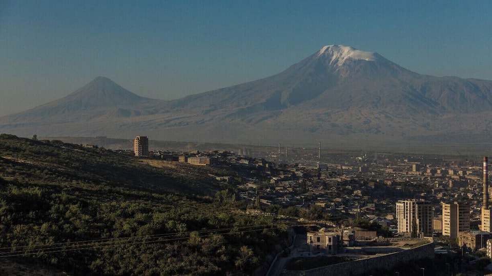 Mt Ararat in the distance viewing from Yerevan