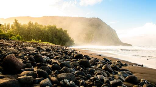 The Punaluu black sand beach, Big Island, Hawaii